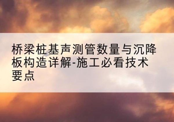 隆子桩基需要预埋几根声测管？-桥梁桩基声测管数量与沉降板构造详解-施工必看技术要点